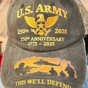 NEW  Black  U.D. Army 250th Anniversary Cap - Black and Gold